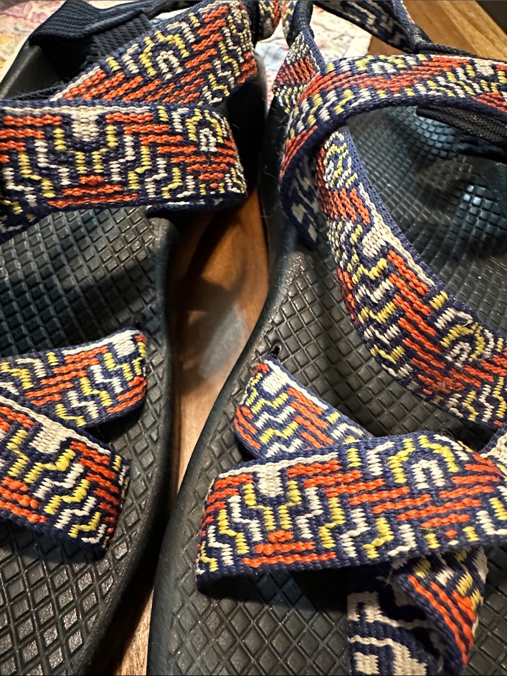 Chaco Navy Sport Sandals with Multicolor Woven Straps - Picture 7 of 7